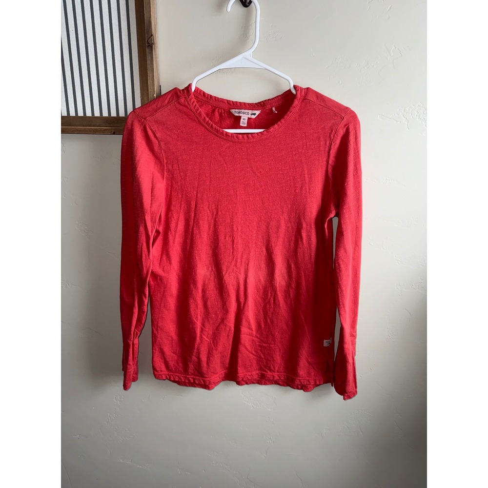 Toad&Co Womens Red 100%‎ Organic Cotton Slub Long Sleeve Tee Shirt XS
